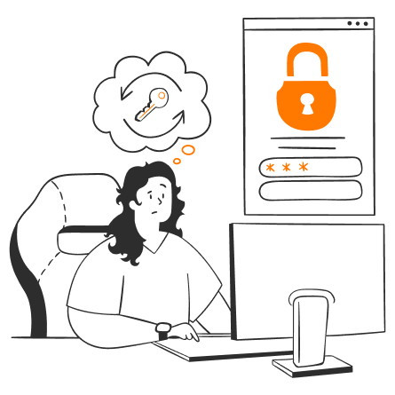 illustration of a woman trying to remember her password